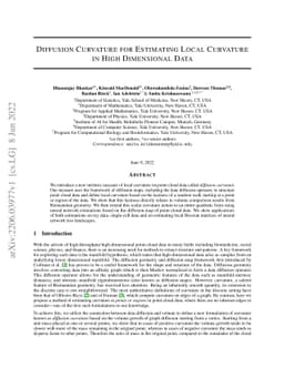 Diffusion Curvature for Estimating Local Curvature in High Dimensional
  Data