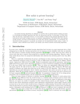 How unfair is private learning ?