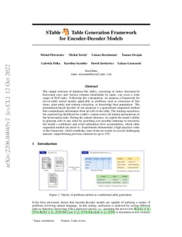 STable: Table Generation Framework for Encoder-Decoder Models