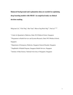 Balanced background and explanation data are needed in explaining deep
  learning models with SHAP: An empirical study on clinical decision making
