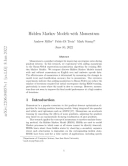 Hidden Markov Models with Momentum