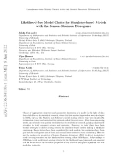 Likelihood-free Model Choice for Simulator-based Models with the
  Jensen--Shannon Divergence