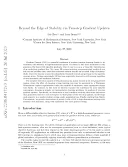 Beyond the Edge of Stability via Two-step Gradient Updates