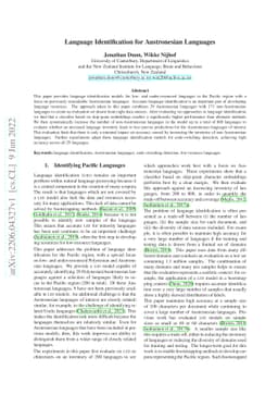 Language Identification for Austronesian Languages