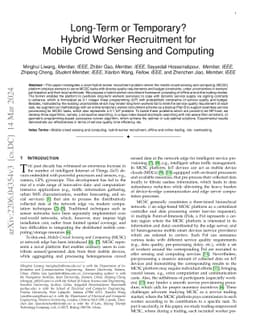 Long-Term or Temporary? Hybrid Worker Recruitment for Mobile Crowd
  Sensing and Computing