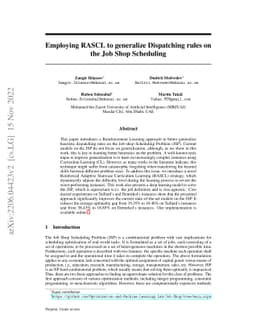 Learning to generalize Dispatching rules on the Job Shop Scheduling
