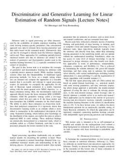 Discriminative and Generative Learning for Linear Estimation of Random
  Signals [Lecture Notes]