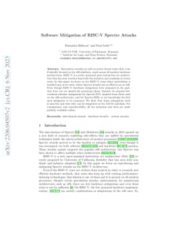 Software Mitigation of RISC-V Spectre Attacks