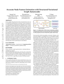 Accurate Node Feature Estimation with Structured Variational Graph
  Autoencoder