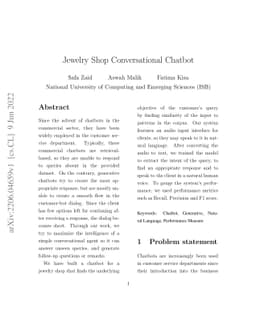 Jewelry Shop Conversational Chatbot