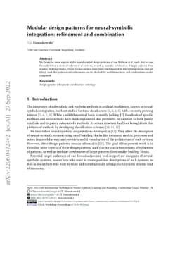 Modular design patterns for neural-symbolic integration: refinement and
  combination