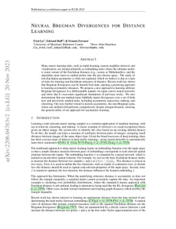 Neural Bregman Divergences for Distance Learning
