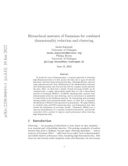 Hierarchical mixtures of Gaussians for combined dimensionality reduction
  and clustering