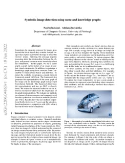 Symbolic image detection using scene and knowledge graphs