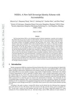 NSSIA: A New Self-Sovereign Identity Scheme with Accountability