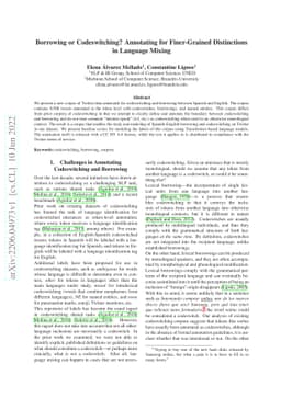 Borrowing or Codeswitching? Annotating for Finer-Grained Distinctions in
  Language Mixing