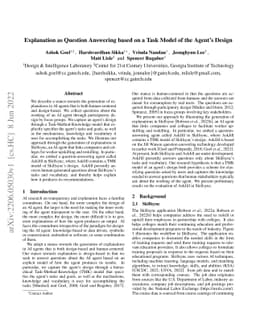 Explanation as Question Answering based on a Task Model of the Agent's
  Design