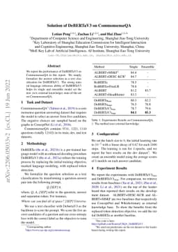 Solution of DeBERTaV3 on CommonsenseQA