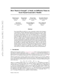 How Much is Enough? A Study on Diffusion Times in Score-based Generative
  Models