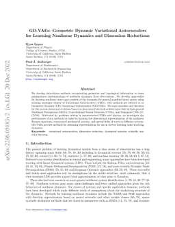 GD-VAEs: Geometric Dynamic Variational Autoencoders for Learning Nonlinear Dynamics and Dimension Reductions