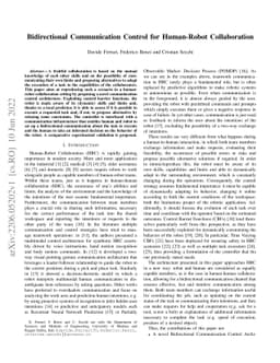 Bidirectional Communication Control for Human-Robot Collaboration