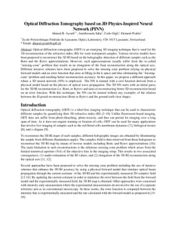 Optical Diffraction Tomography based on 3D Physics-Inspired Neural
  Network (PINN)