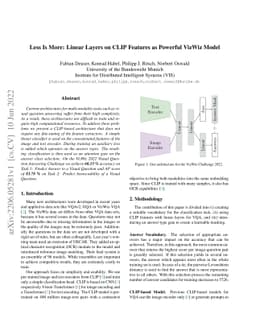Less Is More: Linear Layers on CLIP Features as Powerful VizWiz Model