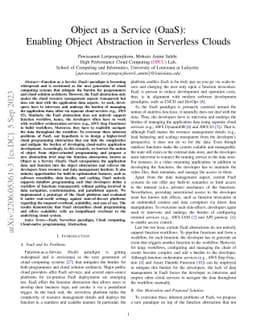 Object as a Service (OaaS): Enabling Object Abstraction in Serverless
  Clouds