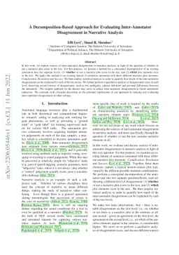 A Decomposition-Based Approach for Evaluating Inter-Annotator
  Disagreement in Narrative Analysis