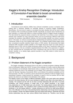 Kaggle Kinship Recognition Challenge: Introduction of Convolution-Free
  Model to boost conventional