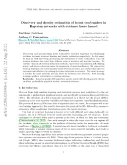 Discovery and density estimation of latent confounders in Bayesian
  networks with evidence lower bound