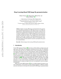 Deep Learning-Based MR Image Re-parameterization