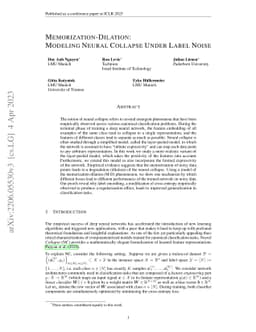 Memorization-Dilation: Modeling Neural Collapse Under Label Noise