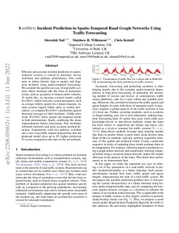 RadNet: Incident Prediction in Spatio-Temporal Road Graph Networks Using
  Traffic Forecasting