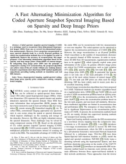 A Fast Alternating Minimization Algorithm for Coded Aperture Snapshot
  Spectral Imaging Based on Sparsity and Deep Image Priors