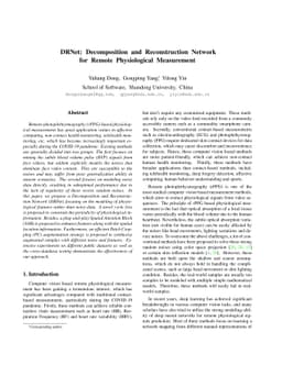 DRNet: Decomposition and Reconstruction Network for Remote Physiological
  Measurement