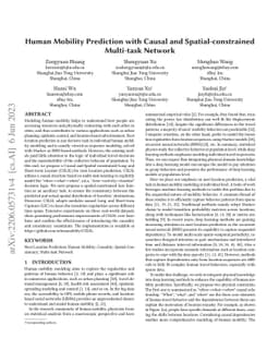 Human Mobility Prediction with Causal and Spatial-constrained Multi-task
  Network