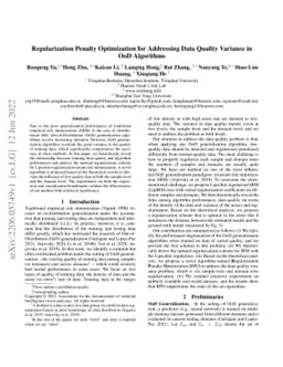Regularization Penalty Optimization for Addressing Data Quality Variance
  in OoD Algorithms