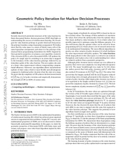 Geometric Policy Iteration for Markov Decision Processes