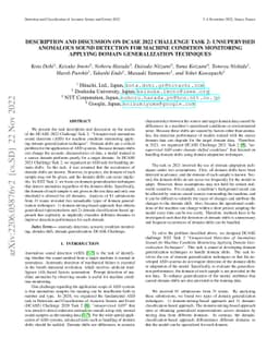 Description and Discussion on DCASE 2022 Challenge Task 2: Unsupervised
  Anomalous Sound Detection for Machine Condition Monitoring Applying Domain
  Generalization Techniques