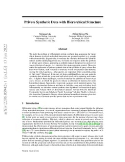 Private Synthetic Data with Hierarchical Structure