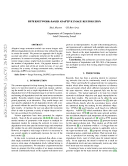 Hypernetwork-Based Adaptive Image Restoration