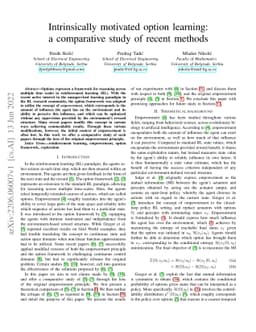 Intrinsically motivated option learning: a comparative study of recent
  methods