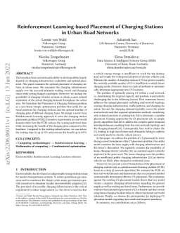 Reinforcement Learning-based Placement of Charging Stations in Urban
  Road Networks