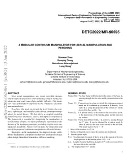 A Modular Continuum Manipulator for Aerial Manipulation and Perching