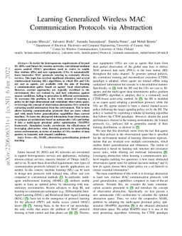 Learning Generalized Wireless MAC Communication Protocols via
  Abstraction