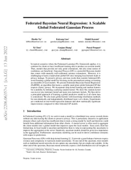 Federated Bayesian Neural Regression: A Scalable Global Federated
  Gaussian Process
