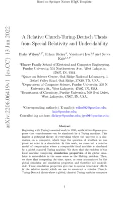 A Relative Church-Turing-Deutsch Thesis from Special Relativity and
  Undecidability