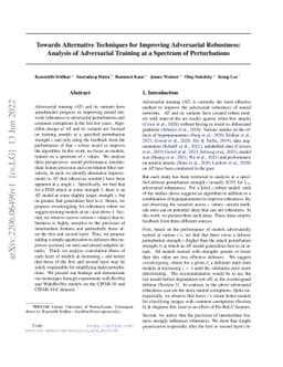 Towards Alternative Techniques for Improving Adversarial Robustness:
  Analysis of Adversarial Training at a Spectrum of Perturbations