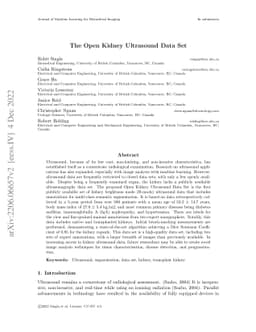 The Open Kidney Ultrasound Data Set